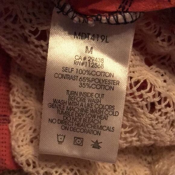 Miss Me M long sleeve open back blouse plaid lace - Picture 8 of 8